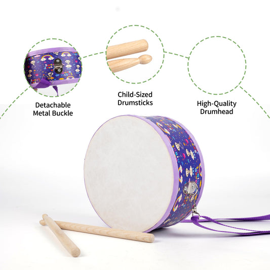 Ubblove drumsticks included for safe toddler percussion exploration.