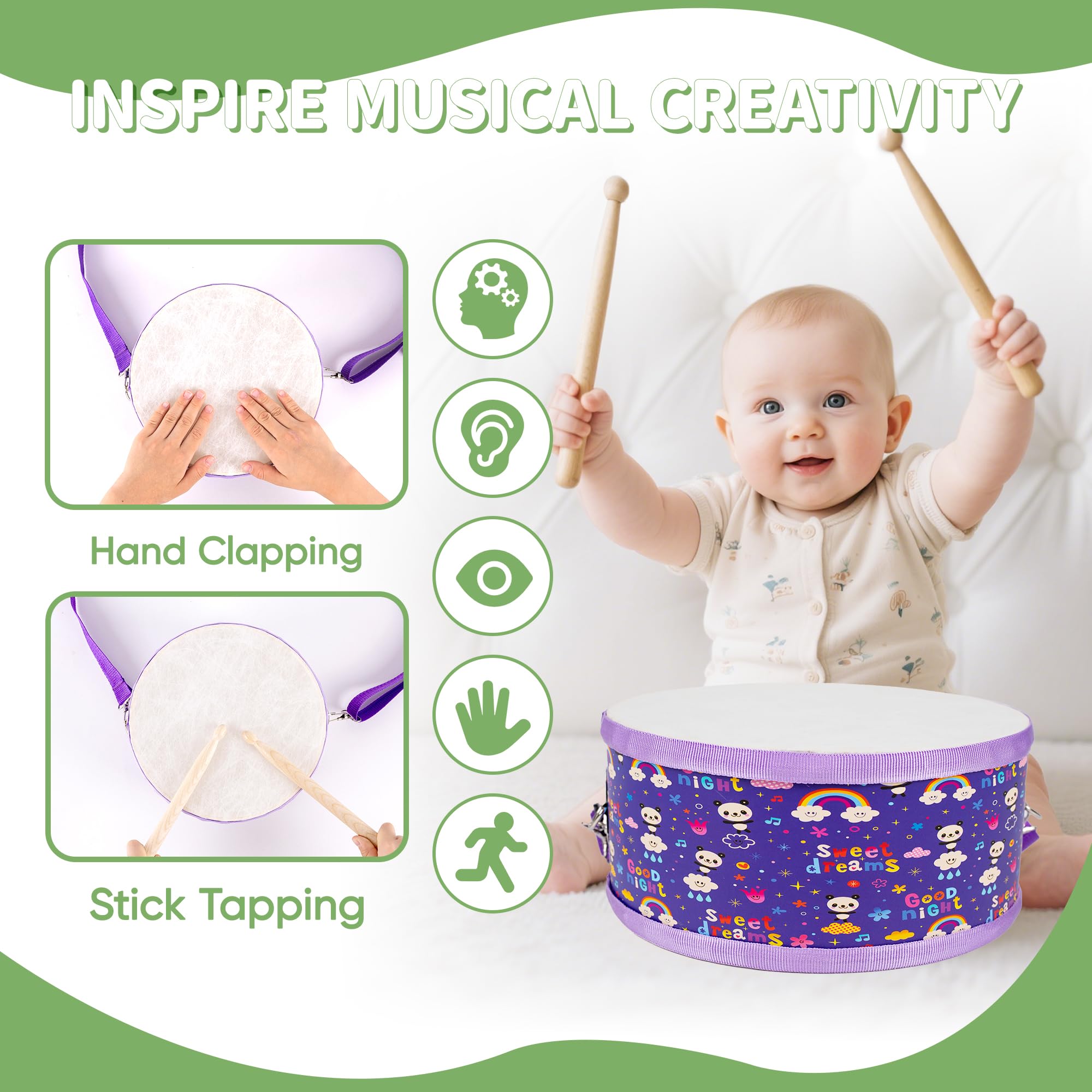 Safe materials ensure durable, gentle instrument for little hands.
