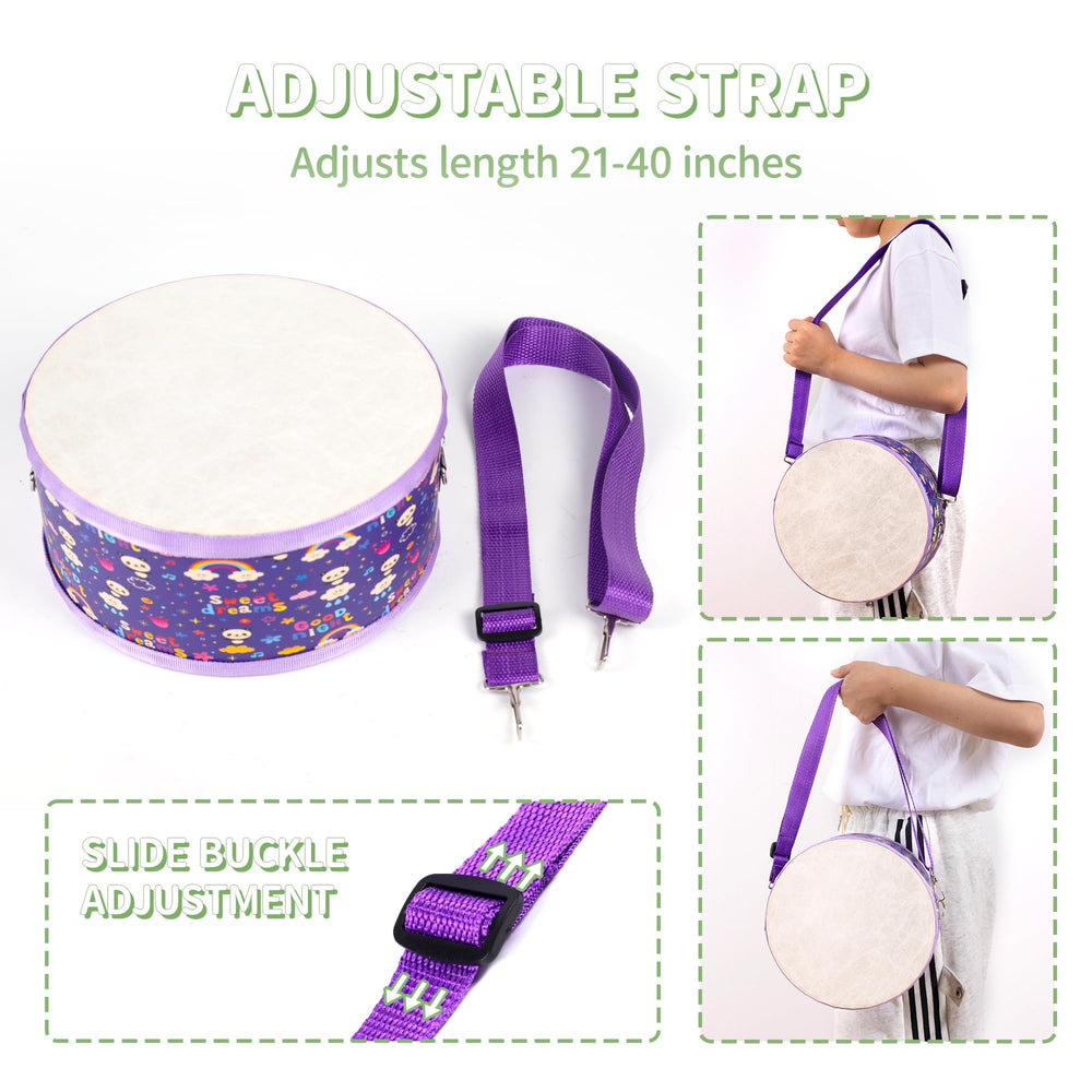 Purple Ubblove drum set for toddler play and rhythm development.