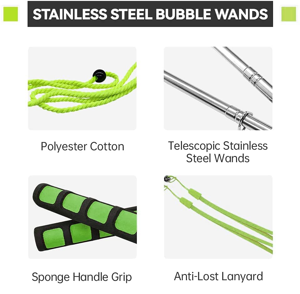 Ubitree bubble wand soft sponge handles provide comfortable grip during play.