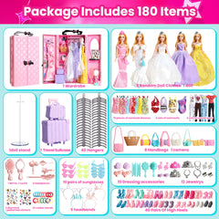 UCanaan 11.5-inch doll with dresses and accessories for creative dress-up