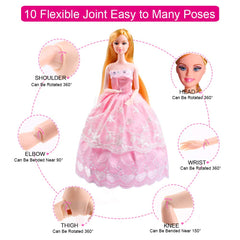 UCanaan doll accessories set with shoes, necklaces, and bags for complete outfits.