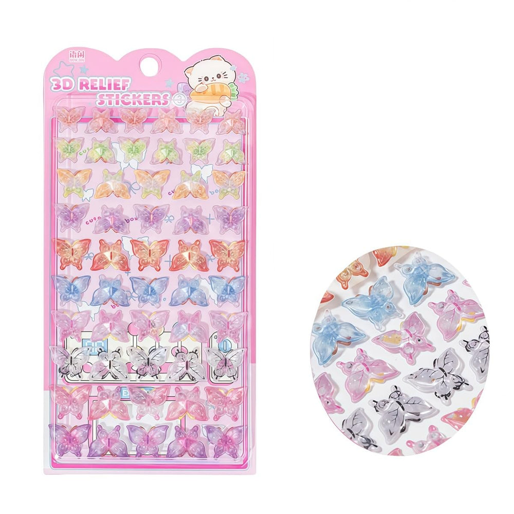Uchyius 3D Puffy Stickers butterfly style for phone cases and notebooks, adds dimensional charm
