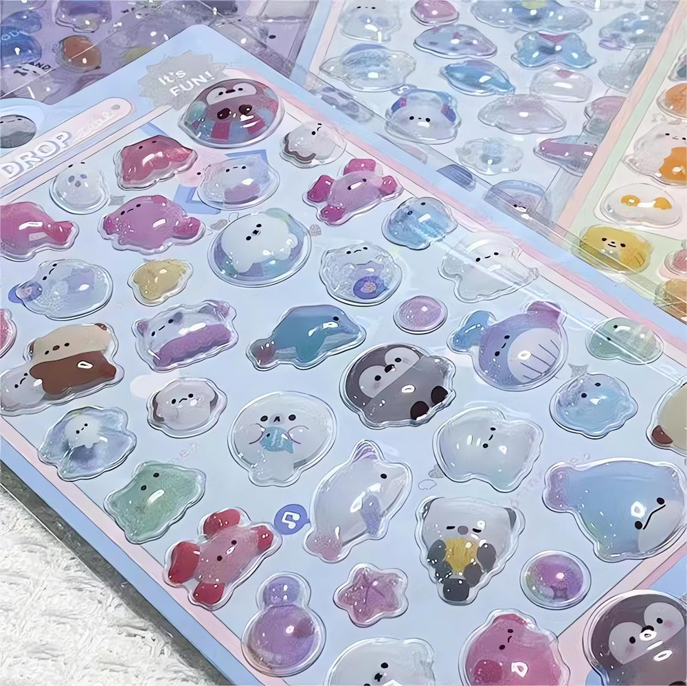 Uchyius resin stickers with raised bubbles provide durable, tactile decor