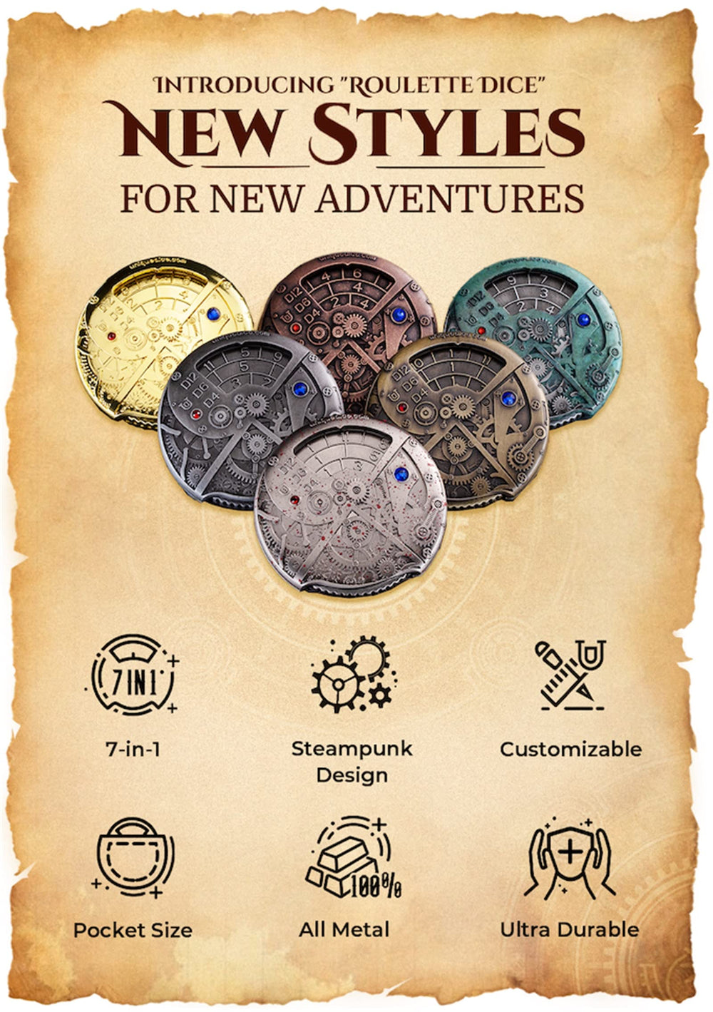 UD UNIQUE DICE zinc alloy die built for durable tabletop sessions