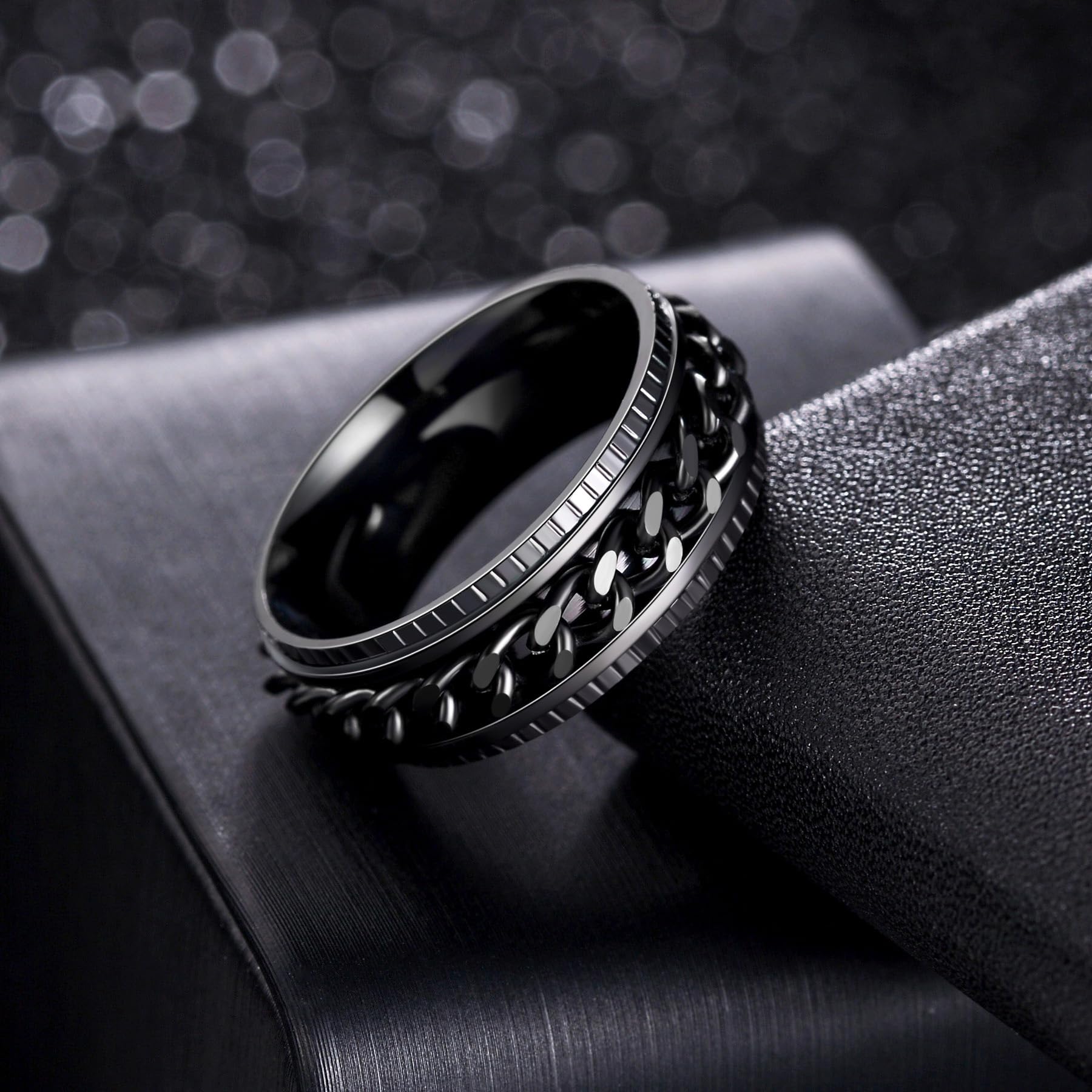 udolfly black titanium steel finish adds sleek masculine style
