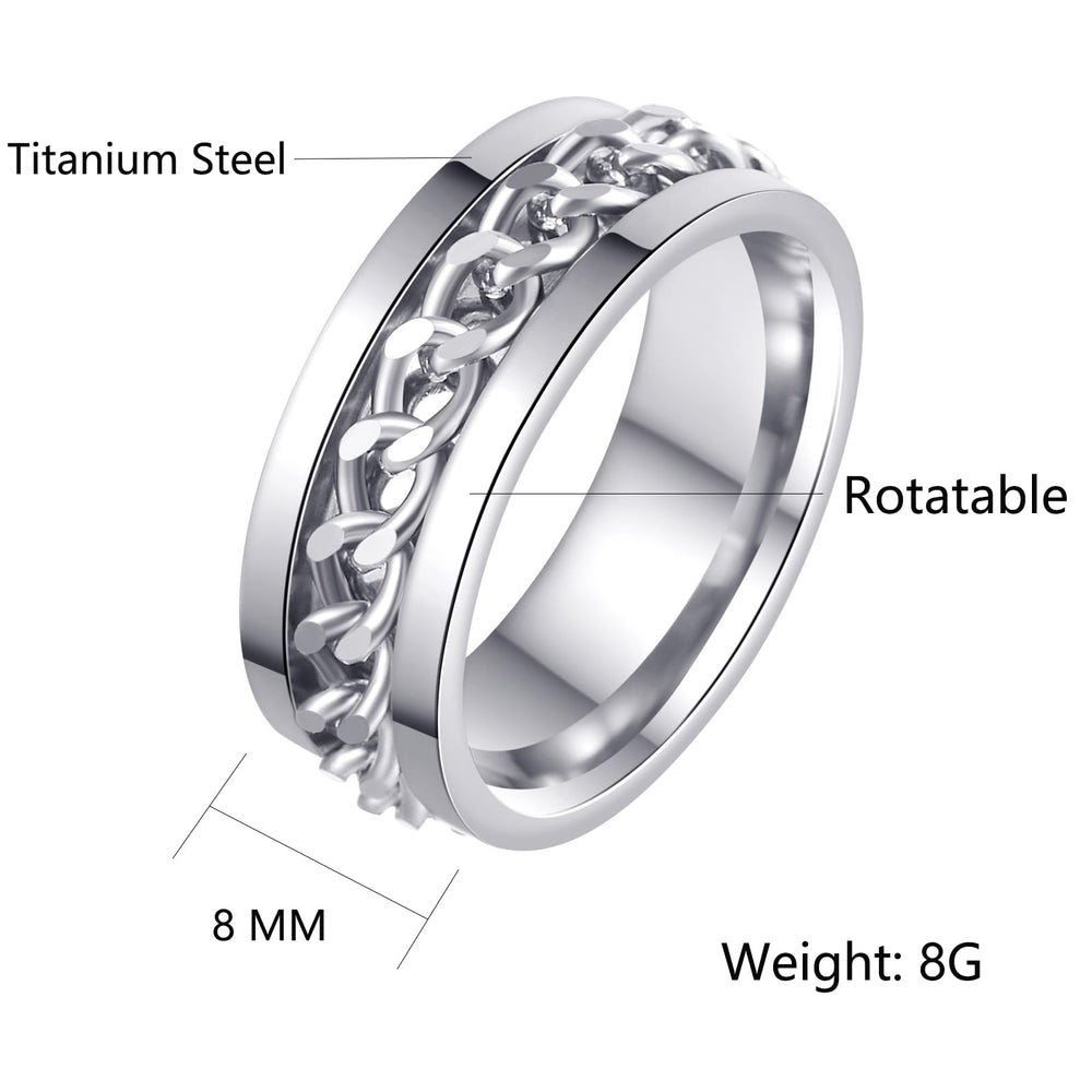 Udolfly fidget ring polished silver tone for everyday polish.