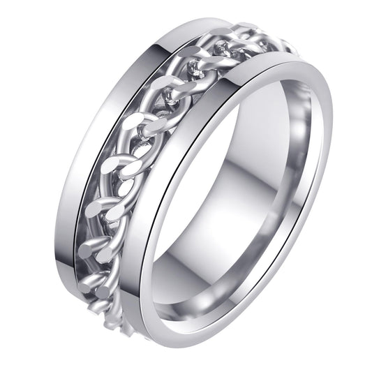 Udolfly fidget ring in premium titanium material for durable daily wear.