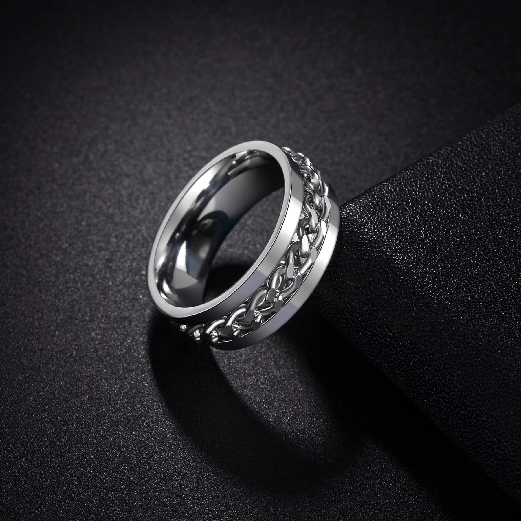 Udolfly fidget ring worn on finger to complement outfits.