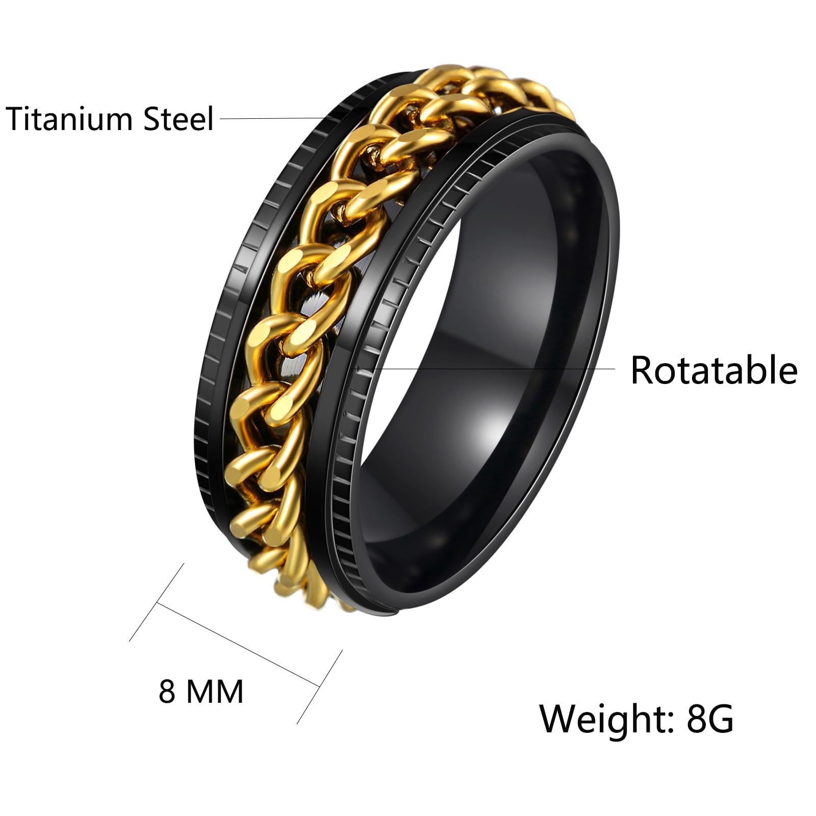 Udolfly unisex fidget ring suitable for men and women