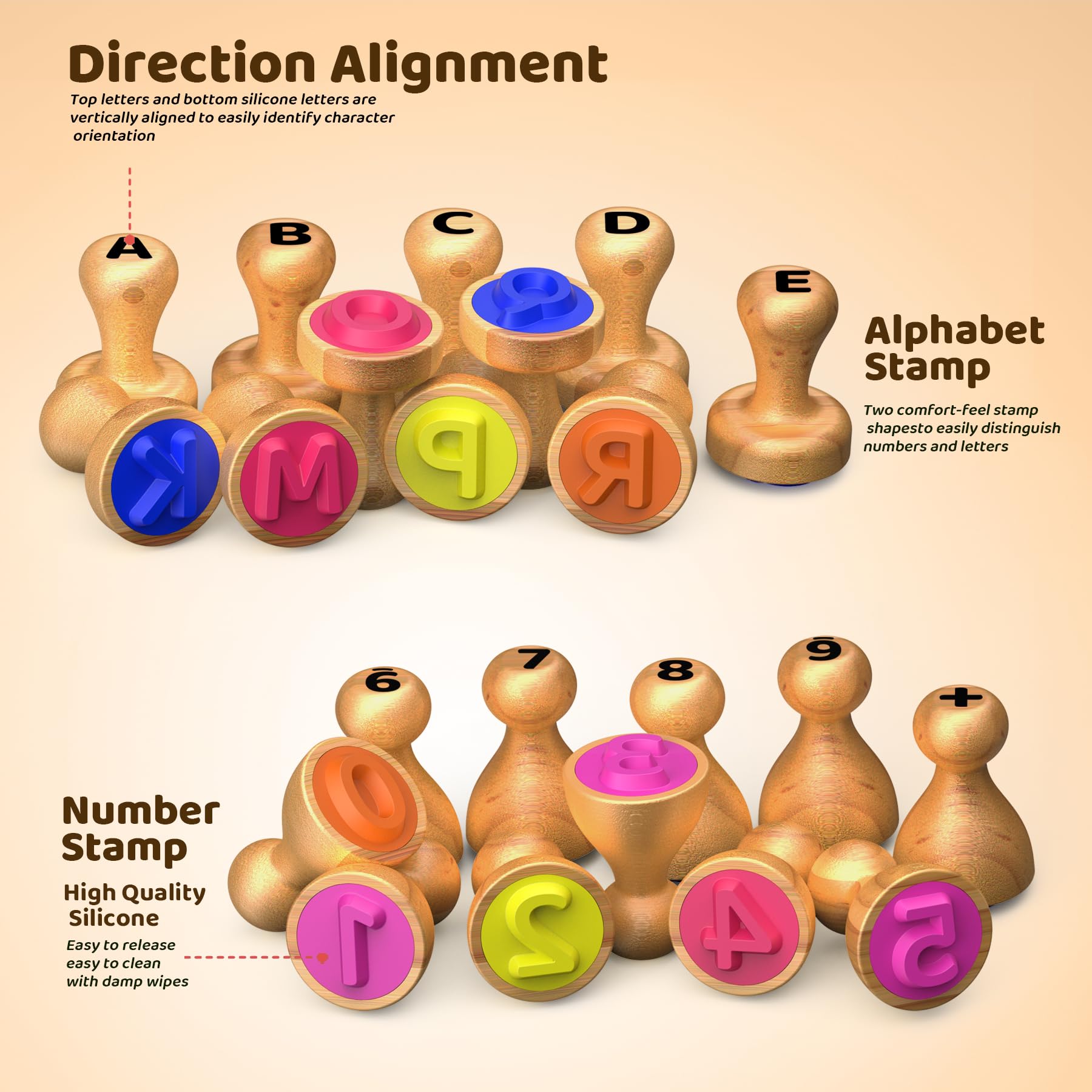 UdoUto arithmetic symbol stamps with activity cards for math practice