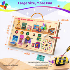 UdoUto Busy Home board TV screen with sounds supporting cause-and-effect learning.