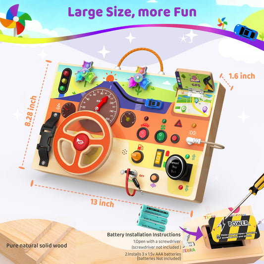 UdoUto Busy Board LED switches enhancing tactile exploration