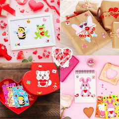 UDTAATO 48 sheet Valentines sticker pack for gifts and crafts