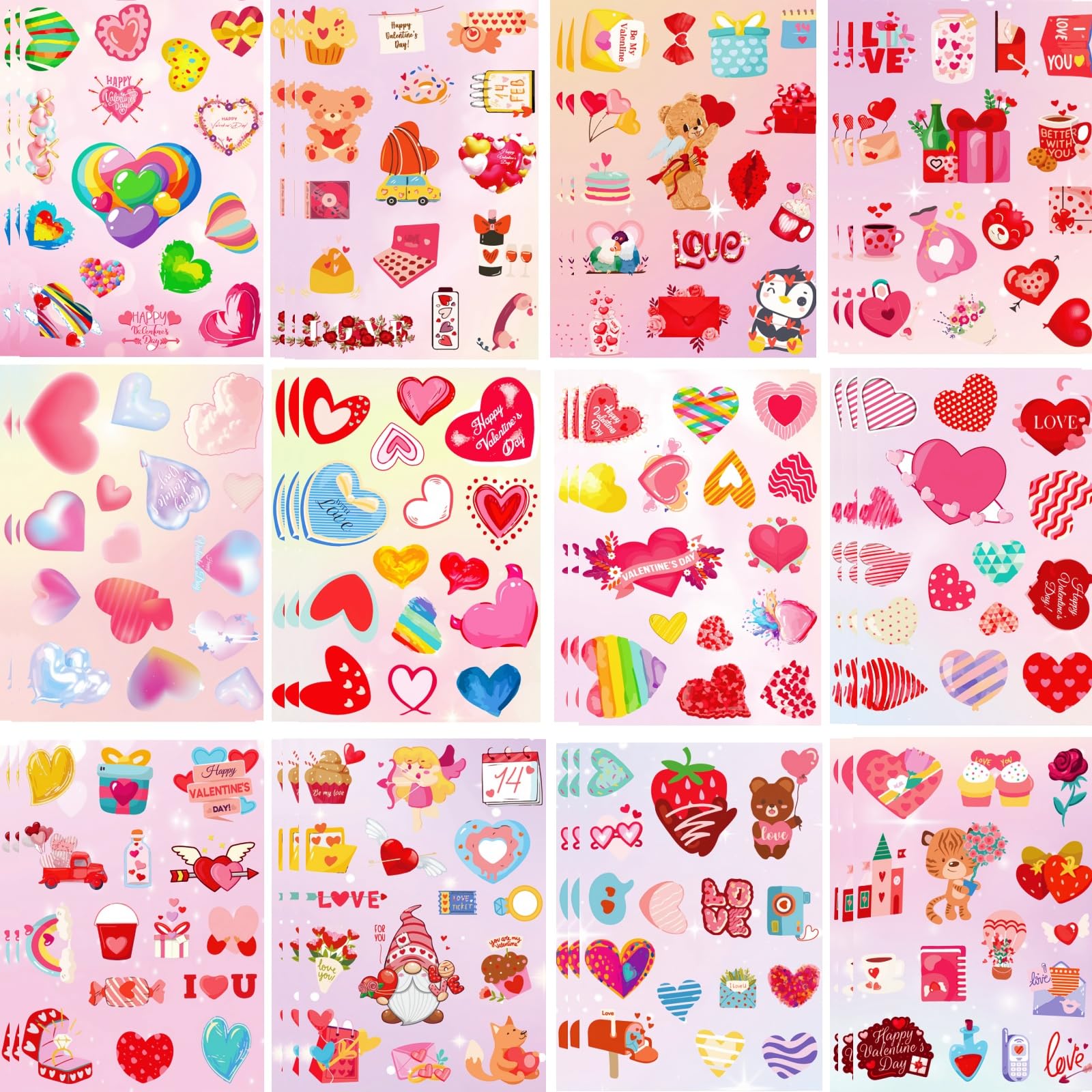 UDTAATO Valentines heart designs on 48 sheets for kid-friendly crafts