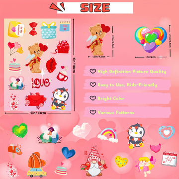 UDTAATO valentines stickers for kids crafts, great for scrapbooking and gift tag decorations