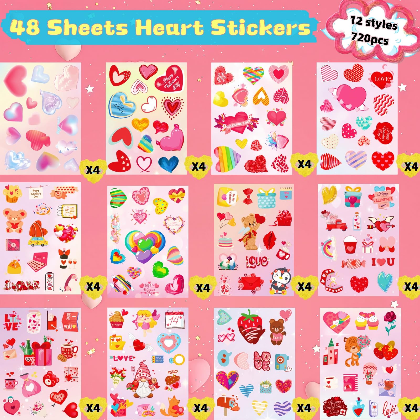 UDTAATO heart stickers for scrapbooks and holiday journals, inspiring creativity and fine motor skills