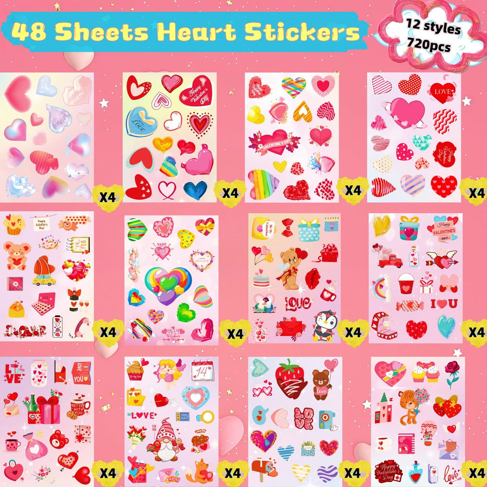 UDTAATO heart stickers for scrapbooks and holiday journals, inspiring creativity and fine motor skills