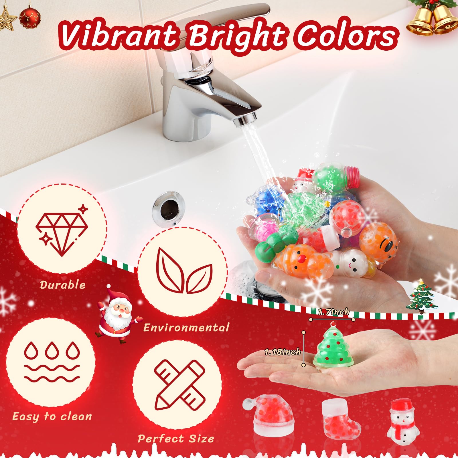 UDZRL Christmas stress ball in multi-color for tactile relief and party favors