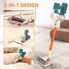 uehjxb Kids Vacuum Set Blue close-up parts shows safe non-toxic ABS construction