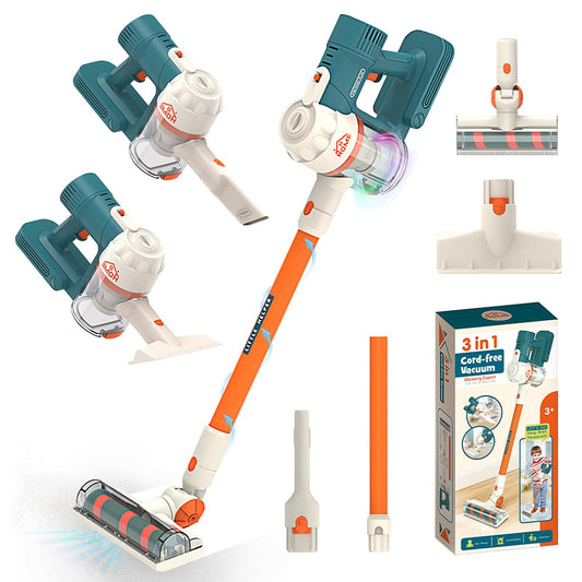 uehjxb Kids Vacuum Set Blue front view for imaginative cleaning play