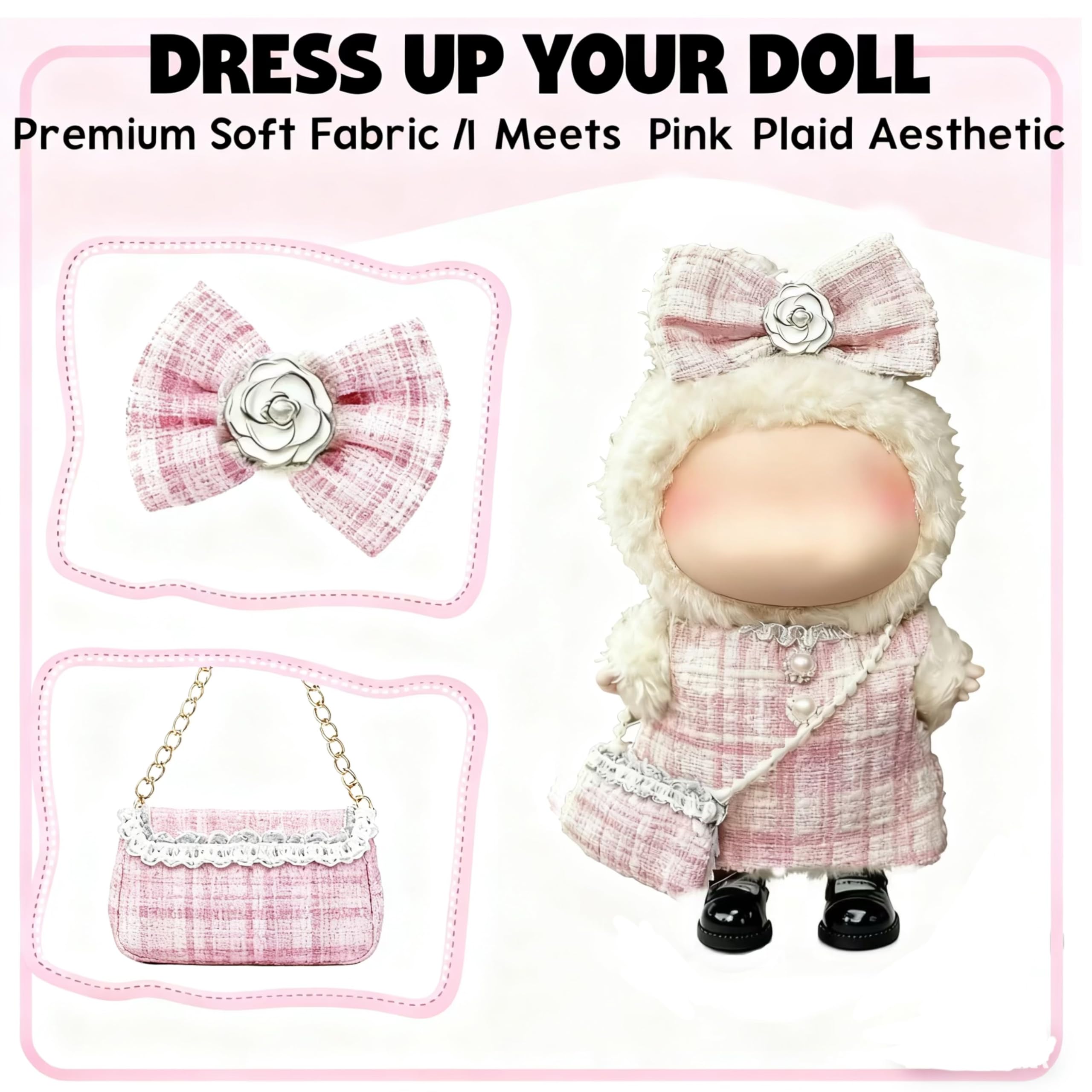 Ueuo LABUBU 17cm doll hairpin adds cute detail for outfits