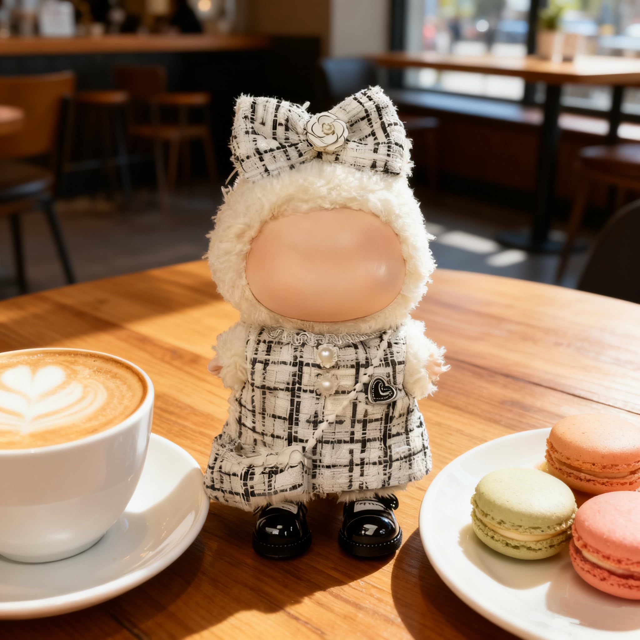 Ueuo Labubu 17cm doll outfit set detail shot reveals soft material and fine stitching