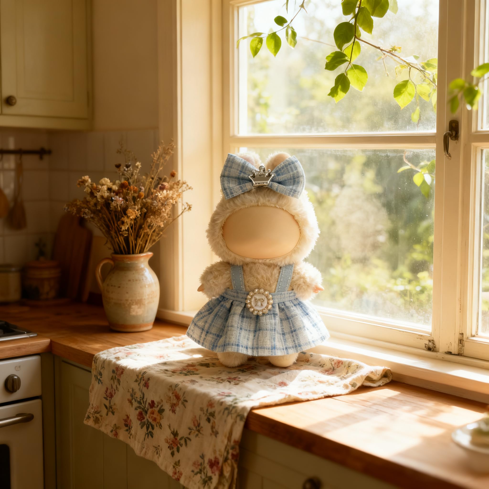Ueuo Labubu 17cm outfit made from soft materials for comfy play.