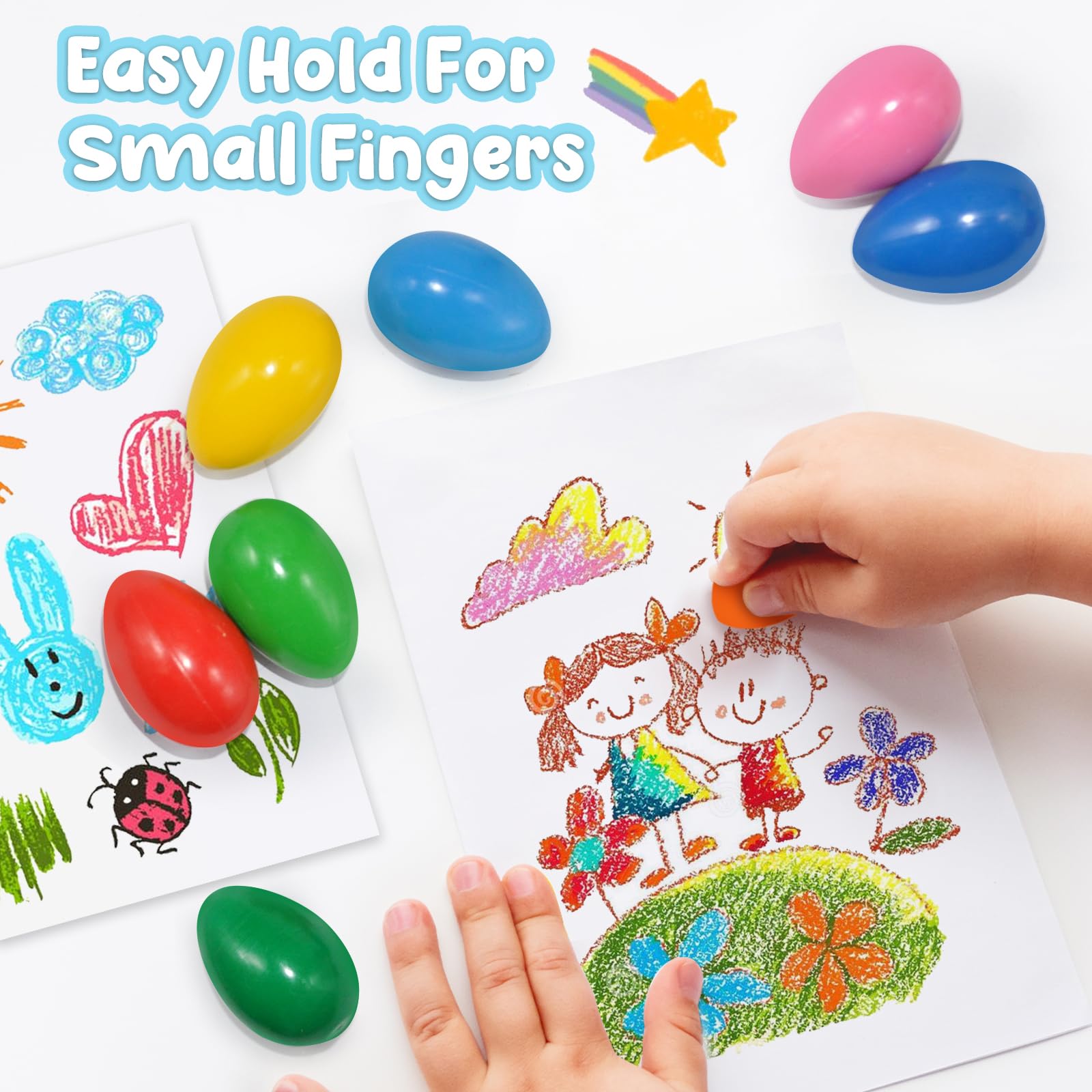 UEXINGOO egg crayons gift idea for birthdays and holidays.