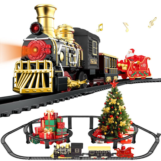UFULMN electric train engine with headlights for a bright holiday display.