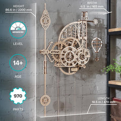 UGEARS Aero Clock rotating discs show time concepts as you build.