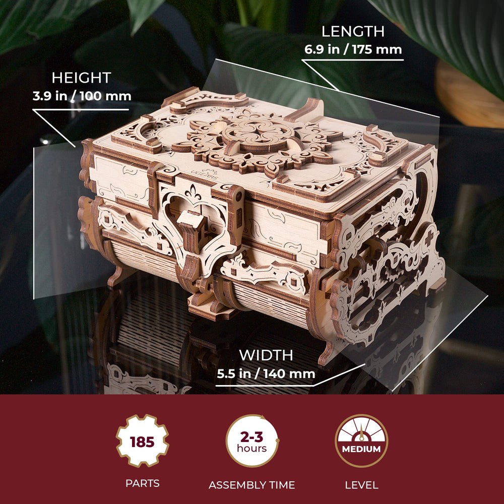 UGEARS Antique Box six compartments organize keepsakes