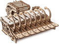 UGEARS Celesta wooden puzzle pieces arranged for assembly; engaging hands-on brain teaser