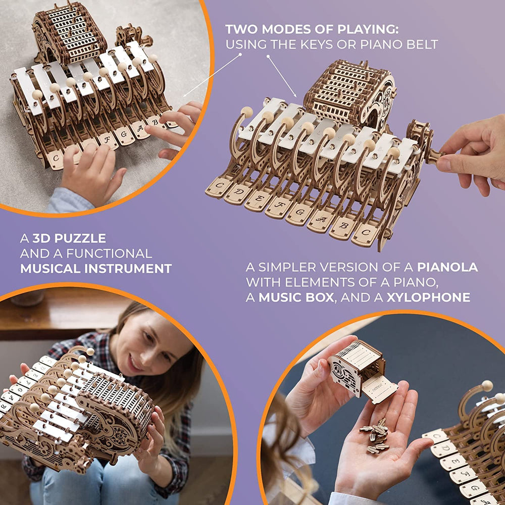 UGEARS Celesta wooden model showing notes from C to C; ideal for music exploration