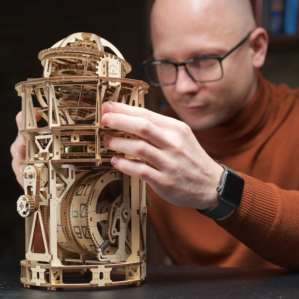 UGEARS detailed tourbillon assembly provides an immersive, hands-on clock-building experience.