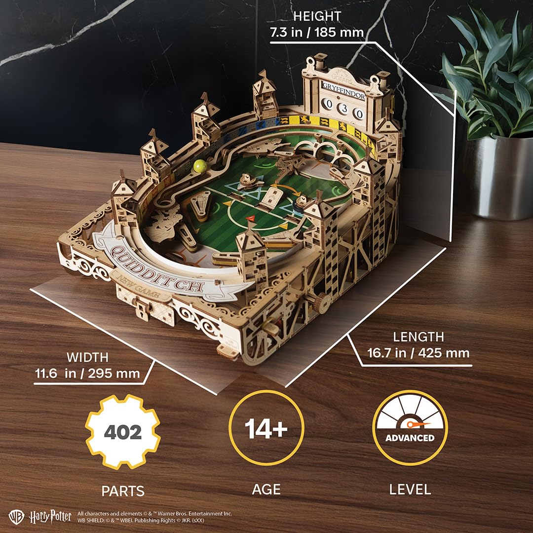 UGEARS Quidditch pinball flippers in action offering interactive mechanics