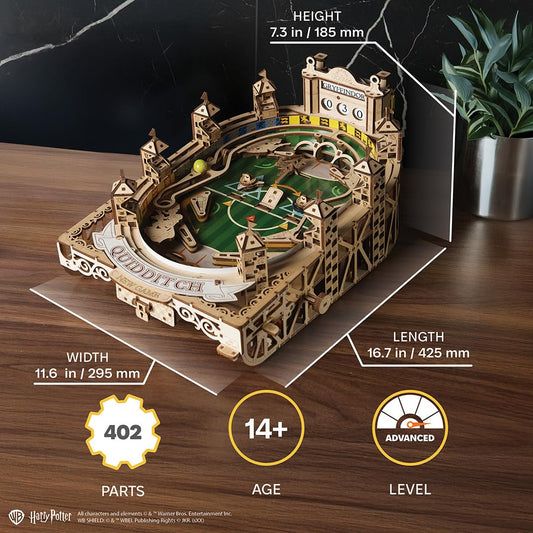 UGEARS Quidditch pinball flippers in action offering interactive mechanics