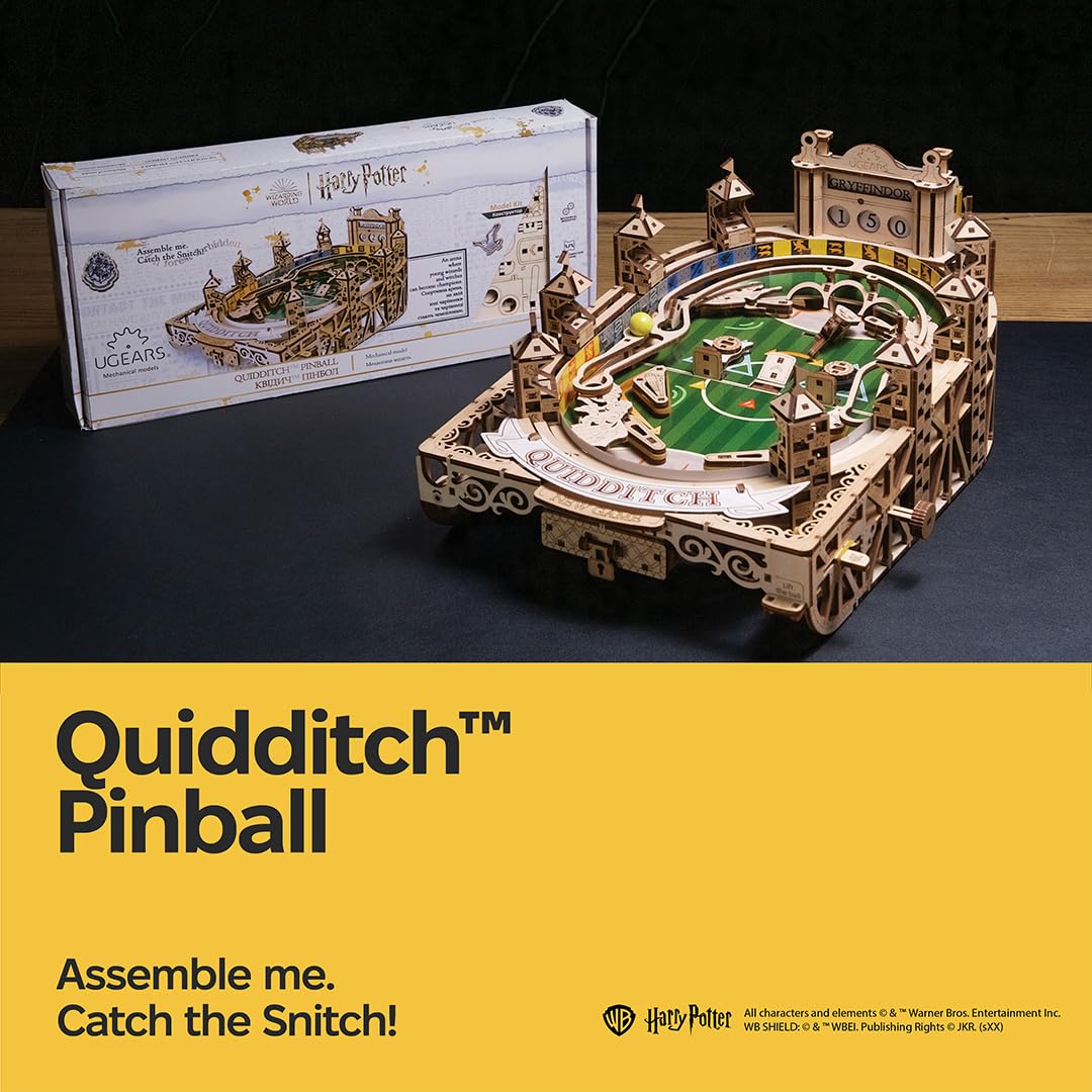 UGEARS Quidditch pinball storage chest keeps game balls organized
