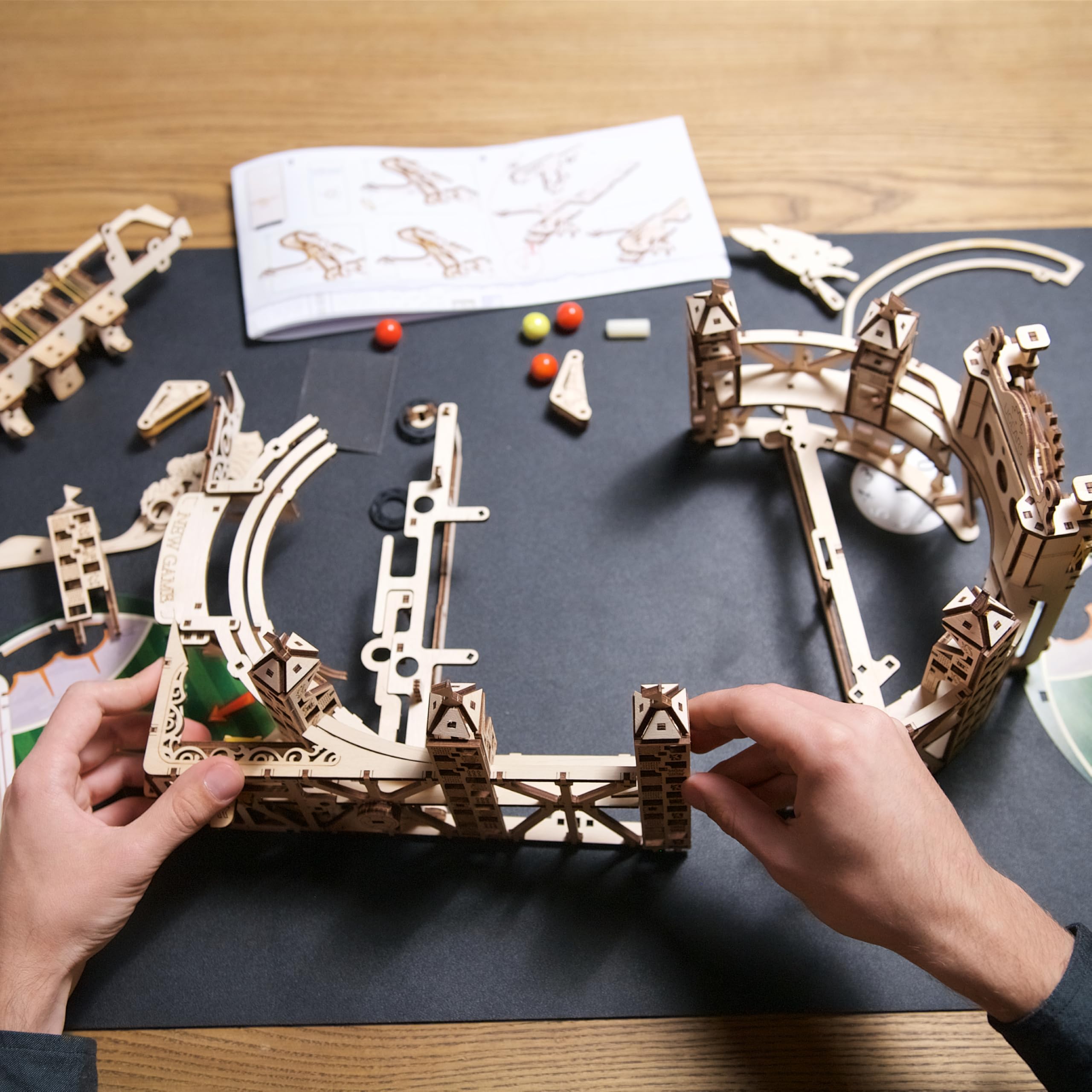 UGEARS Quidditch pinball wooden model kit for display and play