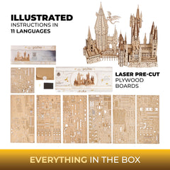 UGEARS Hogwarts Castle display-ready setup, perfect as a centerpiece on a shelf