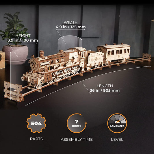 UGEARS Hogwarts Express coal tender with detailed wooden finish for an authentic look