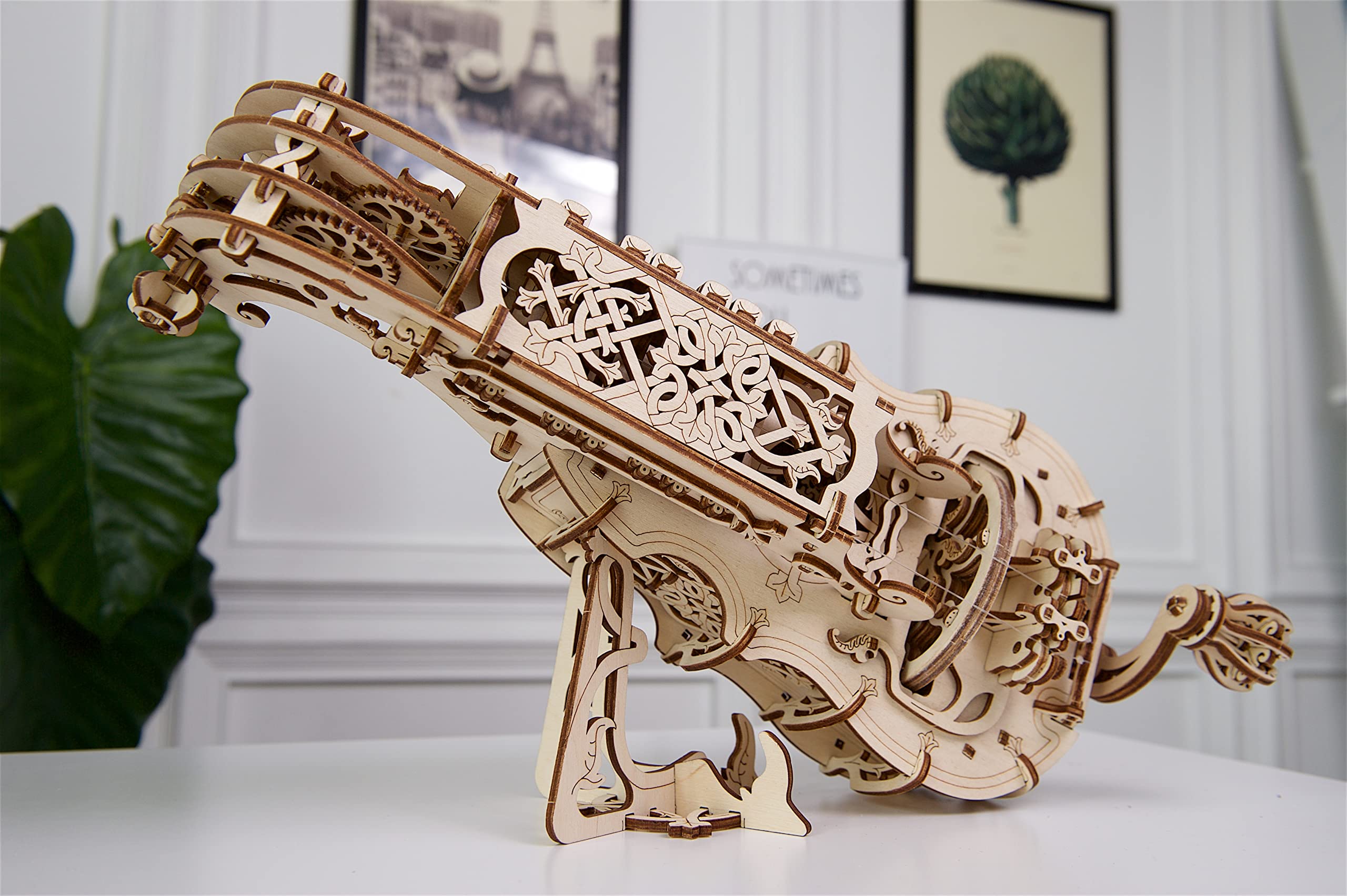 UGEARS Hurdy-Gurdy internal views reveal movable parts
