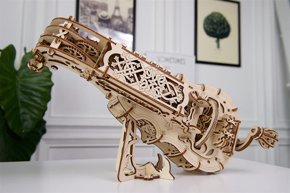 UGEARS Hurdy-Gurdy internal views reveal movable parts