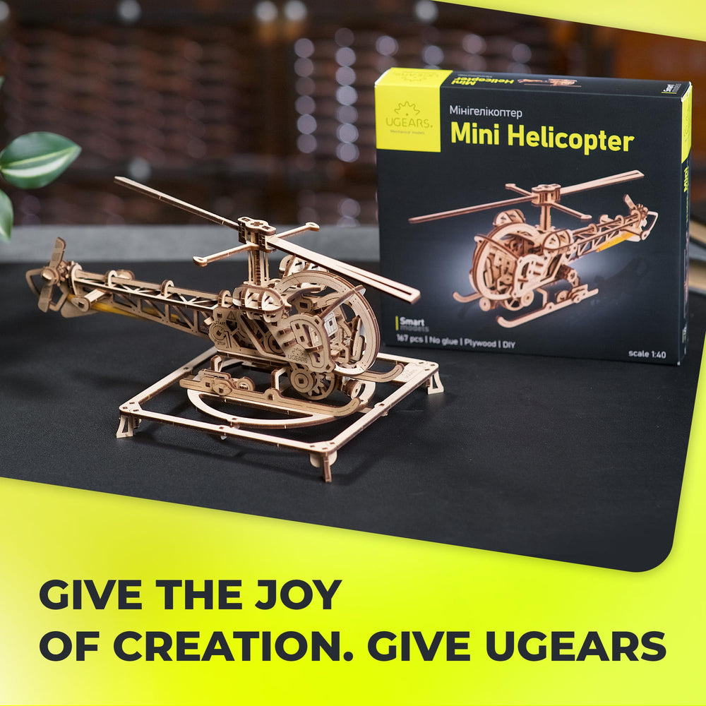 UGEARS craftsmanship with sustainable wood elevates the display piece on a desk