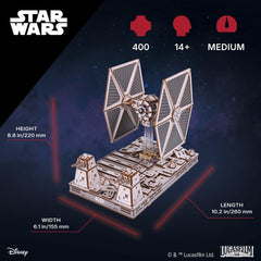 UGEARS TIE Fighter solar wings with precise craftsmanship for a striking look.