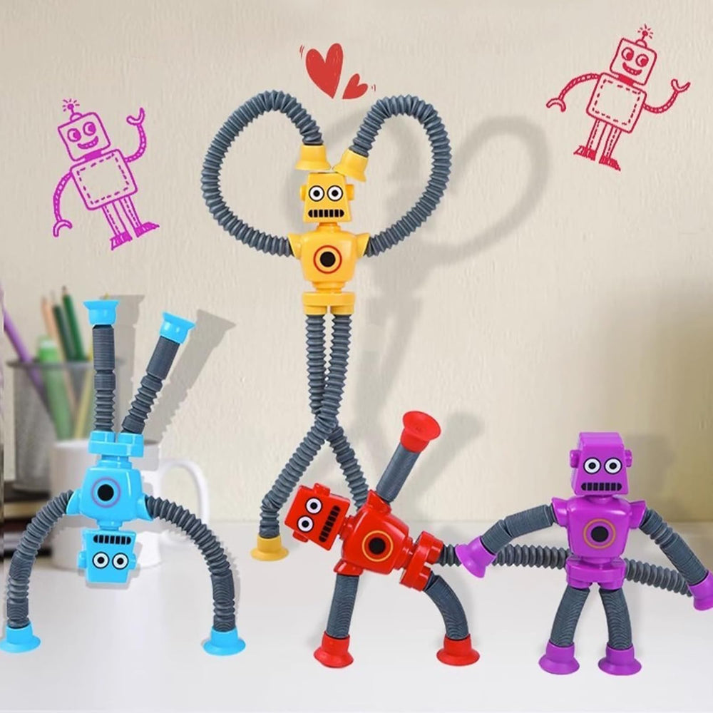 Close-up of UGJ Robot Pop Tube showing durable, non-toxic plastic for safe, lasting fun
