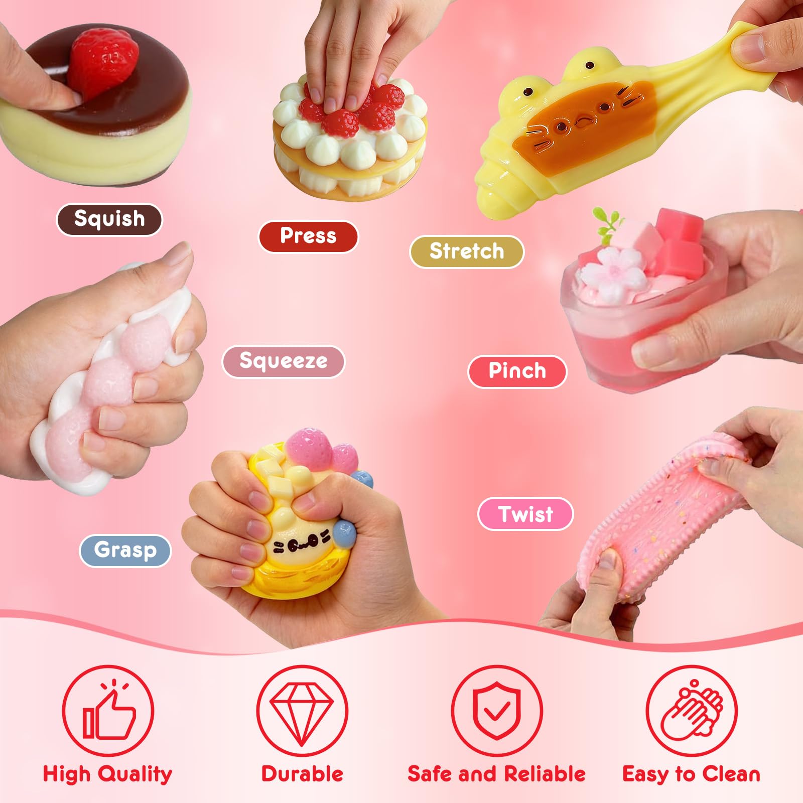 UGRASEA Taba Squishy strawberry cream bar eases tension during tasks.