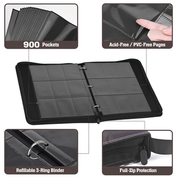 UGYAZX three-ring binder interior demonstrates easy customization with removable pages.