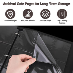 UGYAZX archival-safe PP pages reduce risk of long-term discoloration.