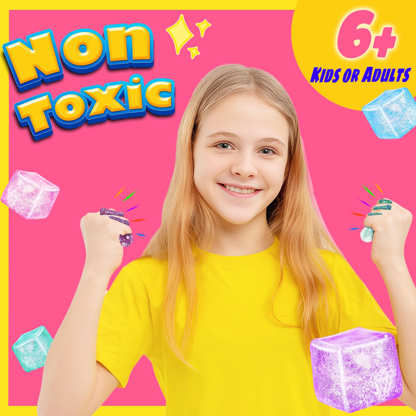 UGYWI squishy cube safety: non-toxic silicone and easy cleaning.
